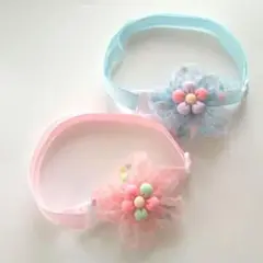 トリミングチョーカー リボン 可愛い フラワー 花 犬 猫 30本 おしゃれ