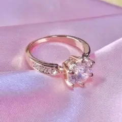 S767 ジルコニア cz ダイヤ K18 18金 ピンクゴールド 婚約指輪