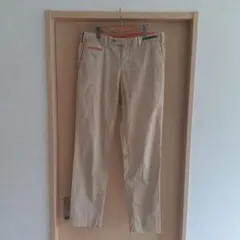 サイズ50 PT01 チノパン ベージュオレンジ ハイビスカス