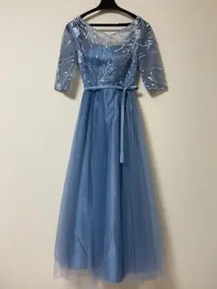 パーティドレス　ブライズメイドドレス　ブルー