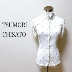 ツモリチサト トップス カットソー 伸びる 可愛い ホワイト コットン