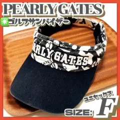 色褪せあり✳️PEARLY GATES『ゴルフ サンバイザー ニャロメコラボ』黒白