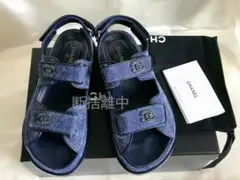 CHANELシャネル スポーツサンダル ネイビー