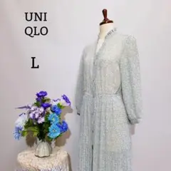 UNIQLO チュニック 極上美品 Lサイズ 花柄系 プリーツ風
