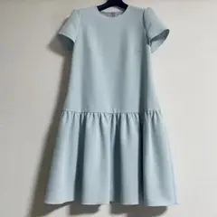 フォクシー♡FOXEY マットストレッチグログランワンピース ソフィーブルー