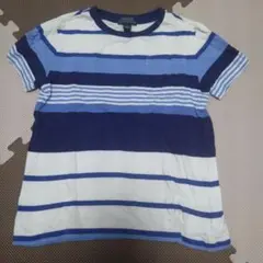 POLO RALPH LAUREN Tシャツ サイズ7 青と白のストライプ