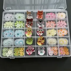 クラフトパンチ◆動物＆お花・詰合せ・30マス＊ケース付◆NO.46