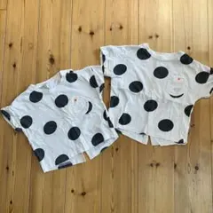 ドット柄Tシャツ 90・100サイズ 2枚セット