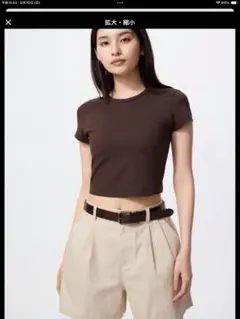 UNIQLO エアリズムクロップドT オレンジ
