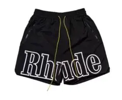 Rhude 黒 ショートパンツ 大きなロゴ