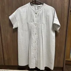 ルカプリーツ付きボタンシャツ 半袖