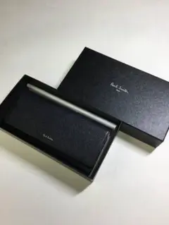 ポールスミス 長財布 ブラック 内側ワインレッド サーモンピンク