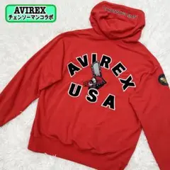 ✨希少✨AVIREX × チェンソーマン コラボ パーカー　L ワッペン　赤
