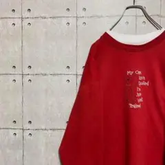 90s アニマルスウェット オーバーサイズ ゆるだぼ ラインストーン 刺繍 古着