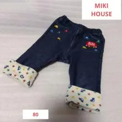MIKI HOUSE 車刺繍 デニムストレッチパンツ