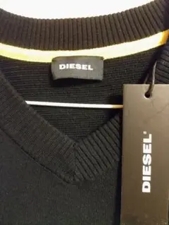 DIESEL ブラック Vネックセーター 新品タグ付き