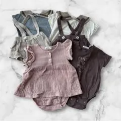pairmanonペアマノン フリル付きロンパース サロペット 80 まとめ売り