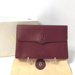 【美品】9B526/カルティエ/マルチポーチ/トリオンフ/ヴィンテージ/ボルドー