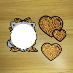 【即購入可能⭕️】うちわデコ ストーンデコ パーツ 3点セット ネコ 猫 オレンジ