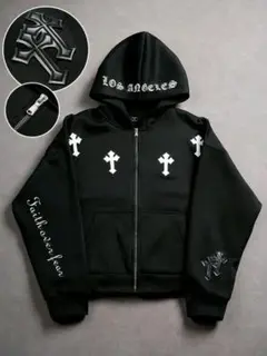 ✞最安値　新品未使用　クロスパッチ　フード　長袖✞