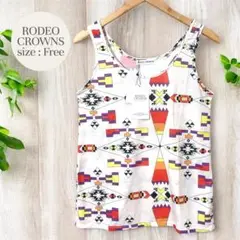 【RODEO CROWNS】ロデオクラウンズ　タンクトップ 白 フリーサイズ