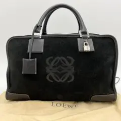 【極美品】LOEWE アマソナ36 ハンドバッグ スエード×レザー ブラック