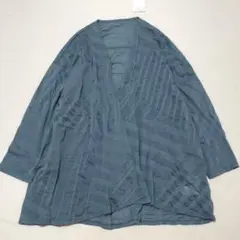新品✨ハルメク　塩縮加工トッパーカーディガン　羽織り　LL