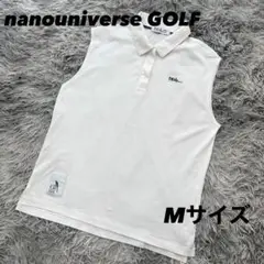 美品　ナノユニバースゴルフ　ノースリーブシャツ　ホワイト　Mサイズ