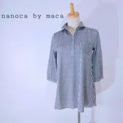 nanoca by maca ストライプ 五分袖シャツ　ボーダー　かわいい