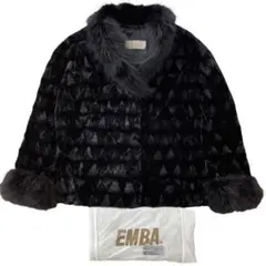 【美品】EMBA/エンバ/コート/ファー/黒系/11/レディース★収納袋保管★