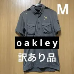 訳あり品 OAKLEYオークリー半袖メンズポロシャツ ボタンダウン ジャンク？
