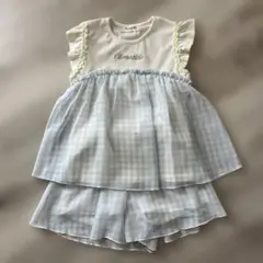 キッズ ワンピース風ノースリーブ ショートパンツ セットアップ
