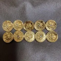 クレイサスボタン 装飾メタルゴールド10個