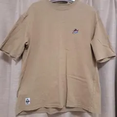 CHUMS カーキ色 刺繍 半袖Tシャツ Lサイズ