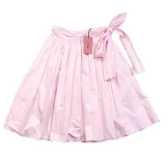 新品 MIUMIU プリーツスカート リボン ピンク フレア 36