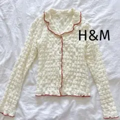 H&M ワッフルシャツ　ブラウス