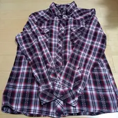 Thruxton 赤黒チェック フランネルシャツ L