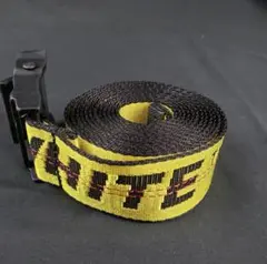 美品 オフホワイト OFF-WHITE 黄色 ロゴ イエロー ベルト 約2m