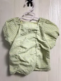 petit main 100cm 半袖チェックブラウス