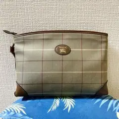 希少 BURBERRY バッグ クラッチ ポーチ チェック ヴィンテージ