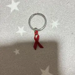 赤いリボン型キーホルダー、HIV撲滅キャンペーンキーホルダー