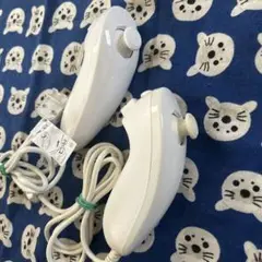 任天堂Wii ヌンチャク　コントローラー　動作確認済み　白　2個セット ①