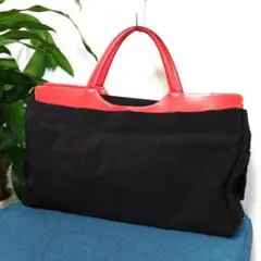 【美品】黒と赤のボストンバッグ　旅行バッグ　軽量バッグ