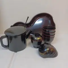 湯桶 黒漆塗 茶道具 美品 水注 湯斗 茶器 湯桶 黒漆塗 茶道具 美品 水注 湯斗 茶器