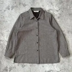 【レトロ古着】Hapons 千鳥格子柄 シャツジャケット ボックスシルエット
