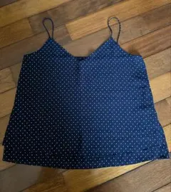 美品 ネイビー ドット柄 キャミソール H&M L〜LLサイズ