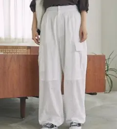 レース コットンレース パンツ ナチュラル 可愛い カーゴパンツ