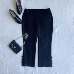 美品 TO BE CHIC パンツ リボン フリル ブラック