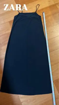 黒 ストレッチキャミワンピース ロング