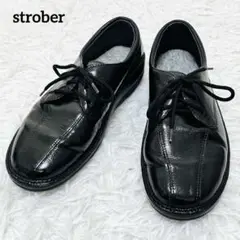 strober ストロバー レースアップ 【24.0】 黒 エナメル 厚底